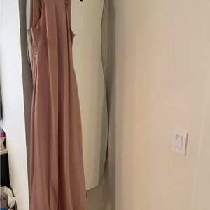 Aqua Rose Gold Backless Long Dress